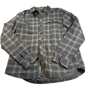 Toad&Co Kodiak Quilted Overshirt Mens Medium Plaid Flannel Shirt Jacket